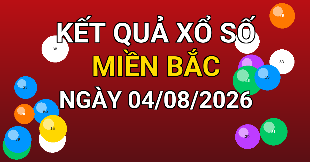 Kết quả xổ số Miền Bắc ngày 04/08/2026
