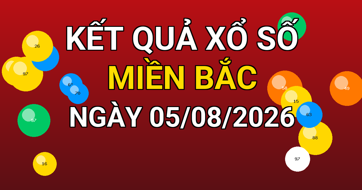 Kết quả xổ số Miền Bắc ngày 05/08/2026