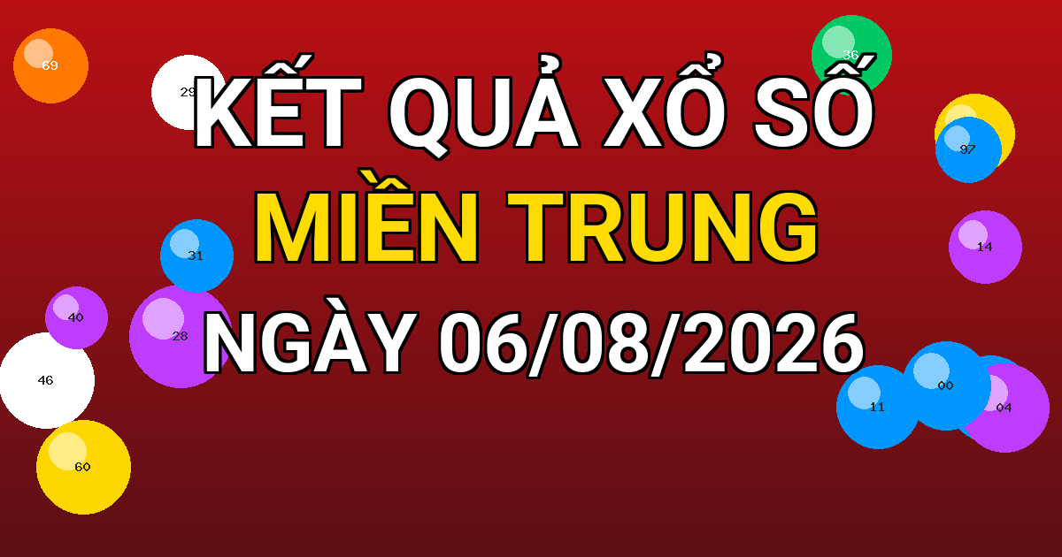 Kết quả xổ số Miền Trung ngày 06/08/2026