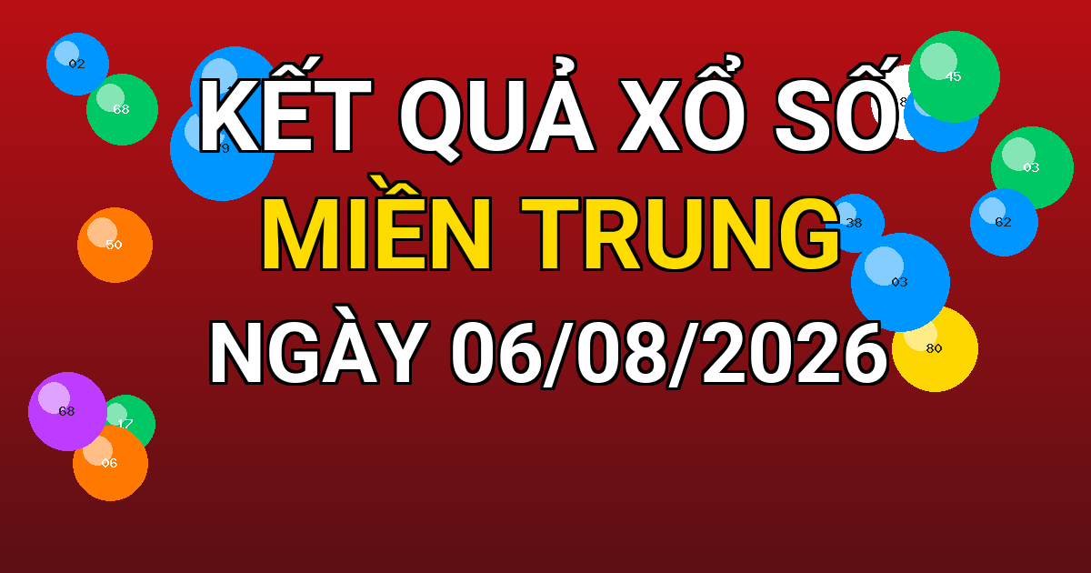 Kết quả xổ số Miền Trung ngày 06/08/2026