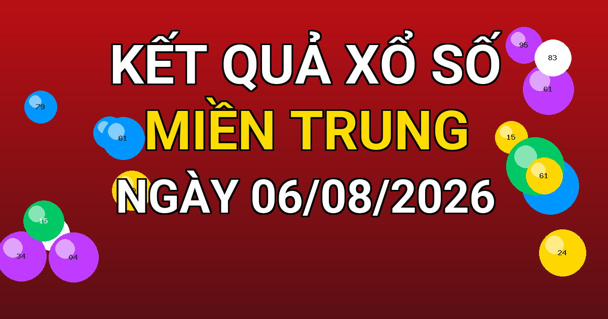 Kết quả xổ số Miền Trung ngày 06/08/2026