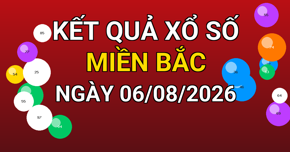 Kết quả xổ số Miền Bắc ngày 06/08/2026
