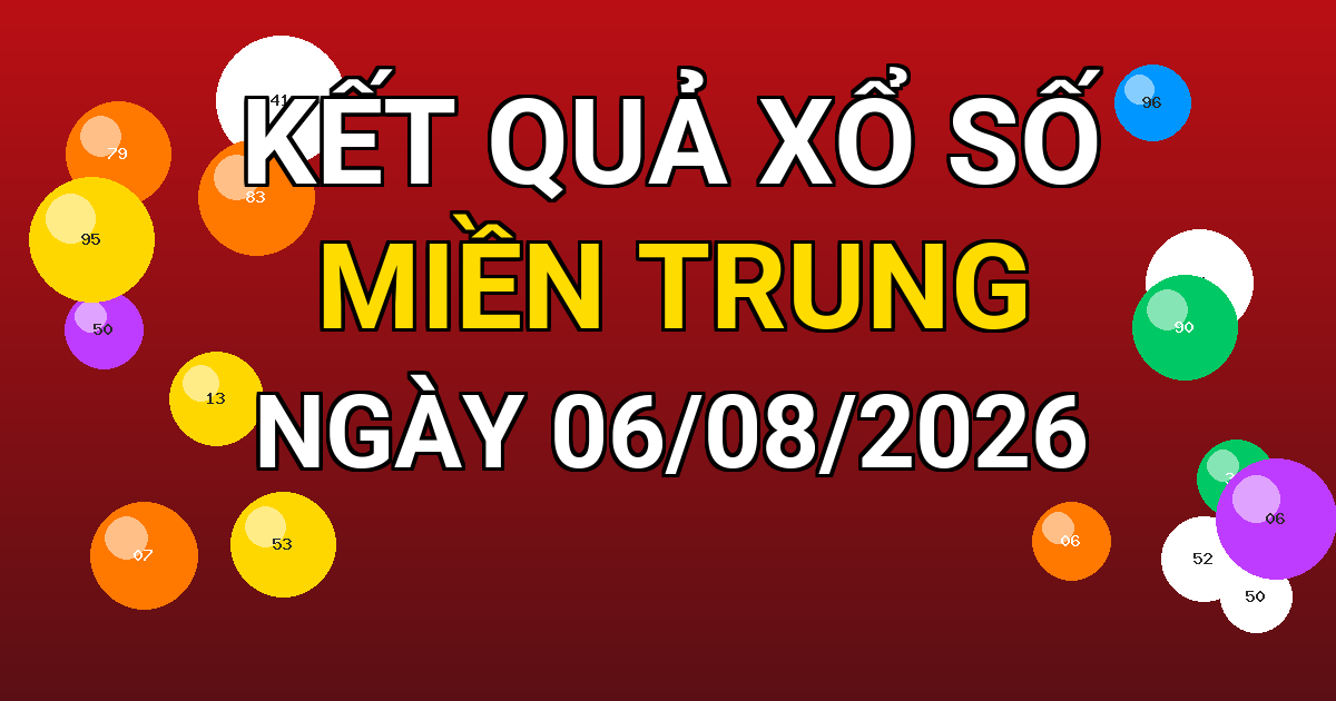 Kết quả xổ số Miền Trung ngày 06/08/2026