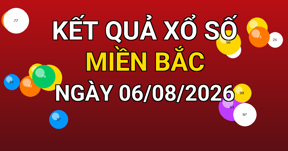 Kết quả xổ số Miền Bắc ngày 06/08/2026
