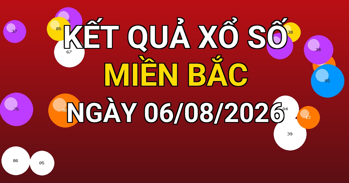 Kết quả xổ số Miền Bắc ngày 06/08/2026