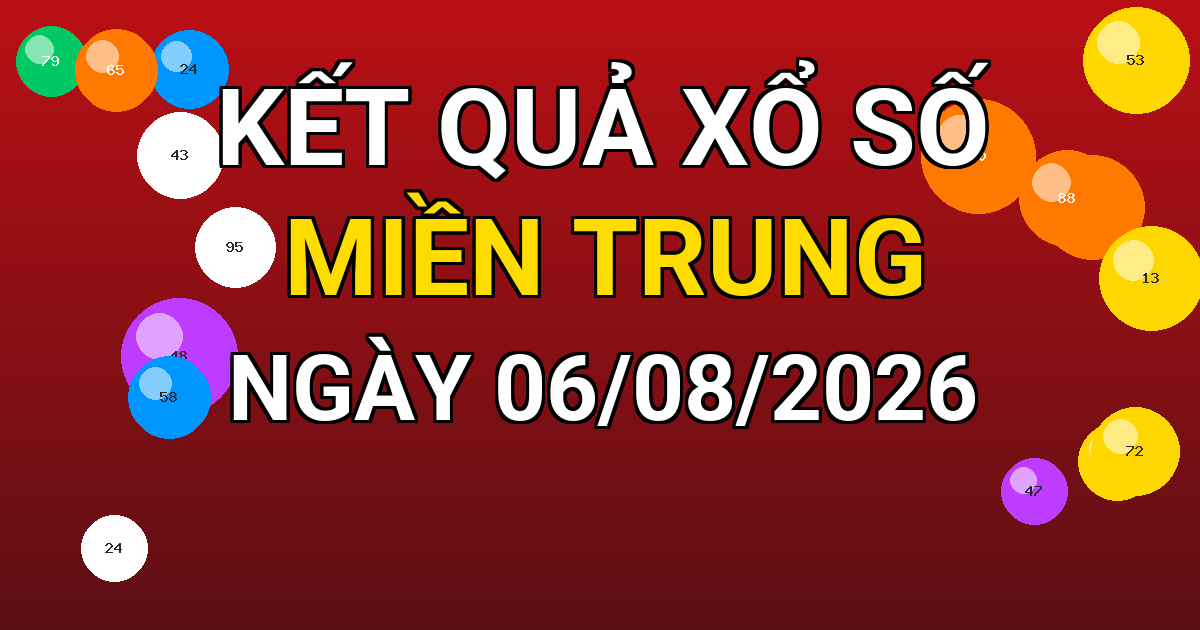 Kết quả xổ số Miền Trung ngày 06/08/2026