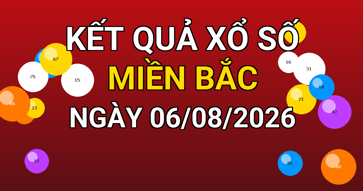 Kết quả xổ số Miền Bắc ngày 06/08/2026