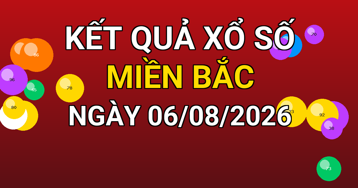 Kết quả xổ số Miền Bắc ngày 06/08/2026