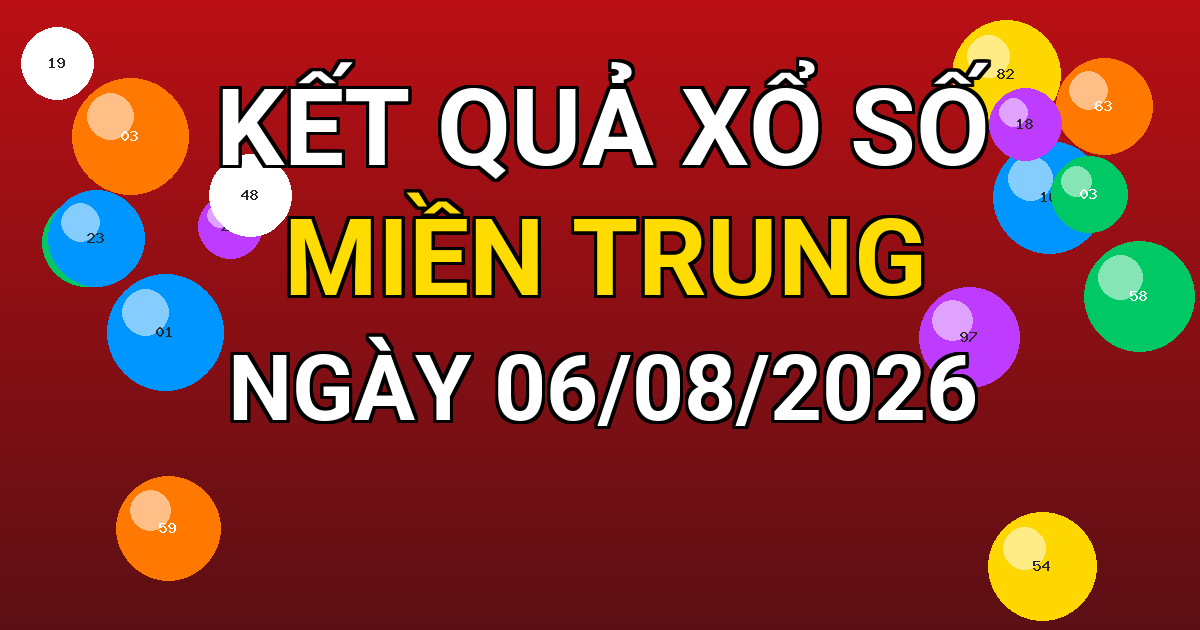 Kết quả xổ số Miền Trung ngày 06/08/2026