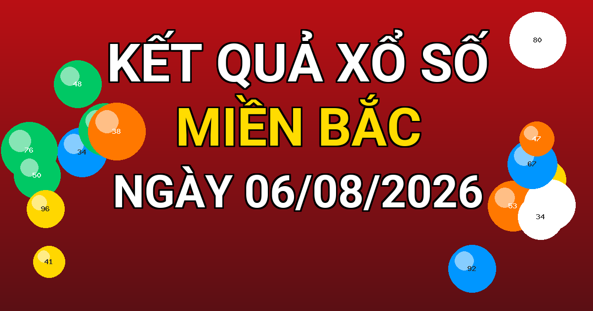 Kết quả xổ số Miền Bắc ngày 06/08/2026