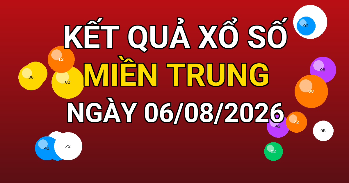 Kết quả xổ số Miền Trung ngày 06/08/2026