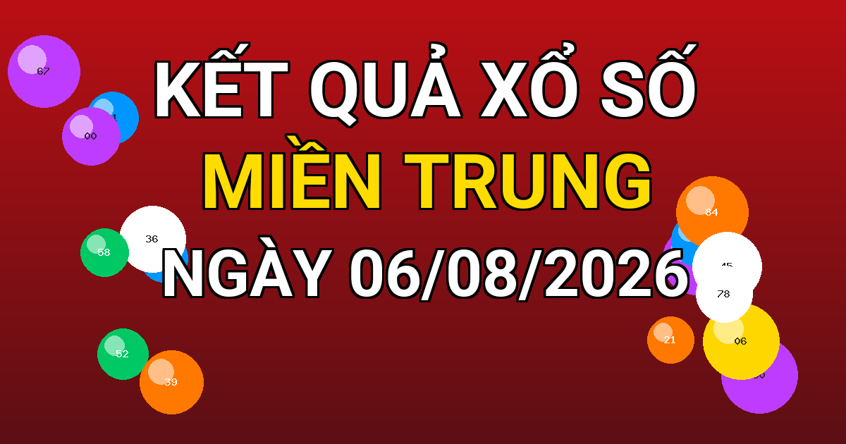 Kết quả xổ số Miền Trung ngày 06/08/2026