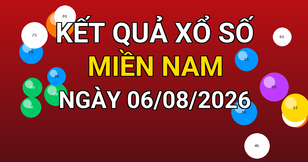 Kết quả xổ số Miền Nam ngày 06/08/2026