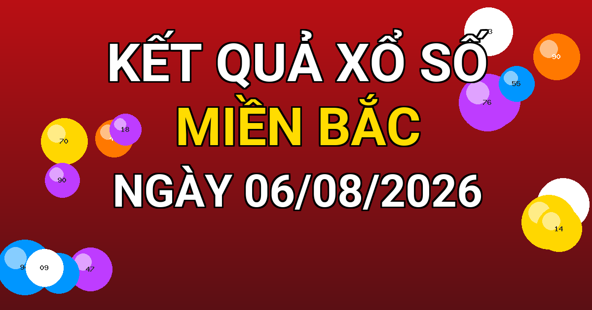 Kết quả xổ số Miền Bắc ngày 06/08/2026