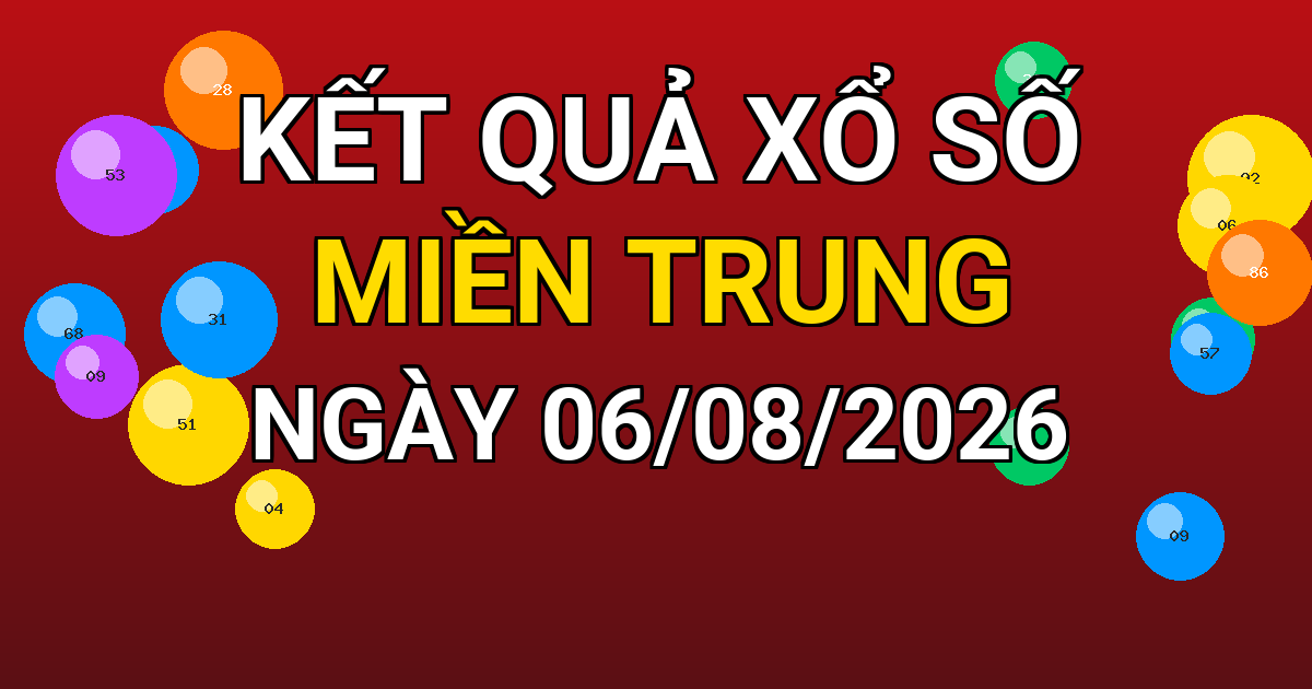 Kết quả xổ số Miền Trung ngày 06/08/2026
