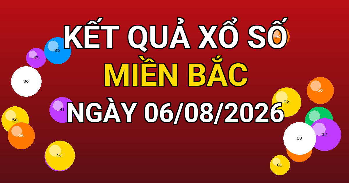Kết quả xổ số Miền Bắc ngày 06/08/2026