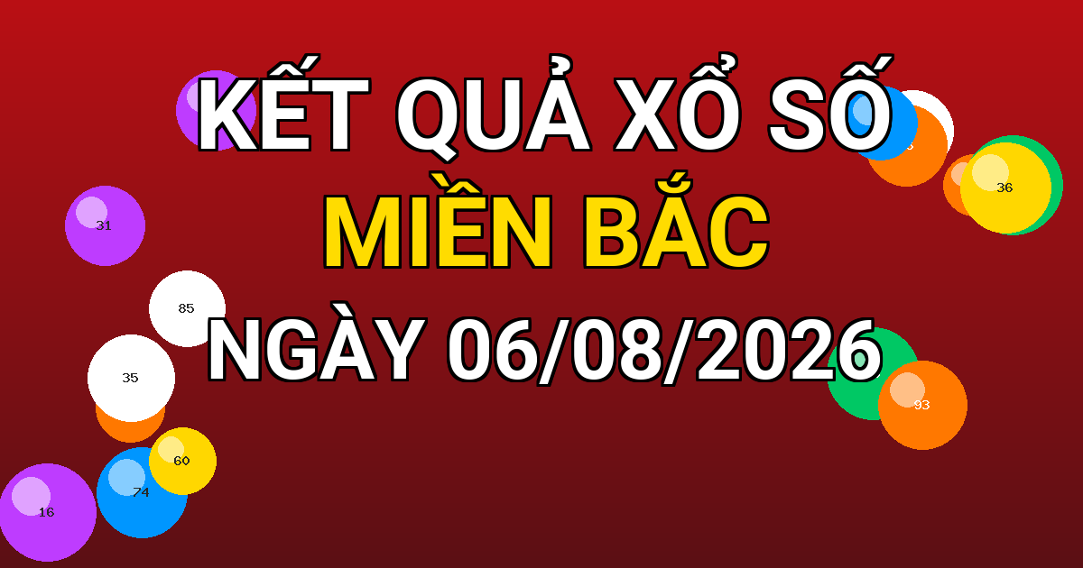 Kết quả xổ số Miền Bắc ngày 06/08/2026