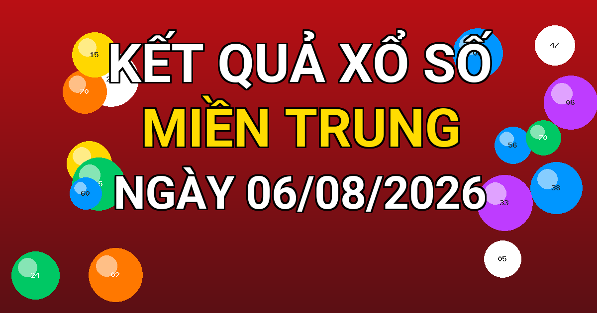 Kết quả xổ số Miền Trung ngày 06/08/2026