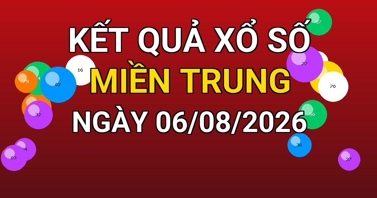 Kết quả xổ số Miền Trung ngày 06/08/2026