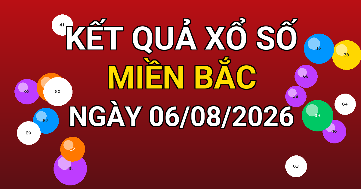 Kết quả xổ số Miền Bắc ngày 06/08/2026