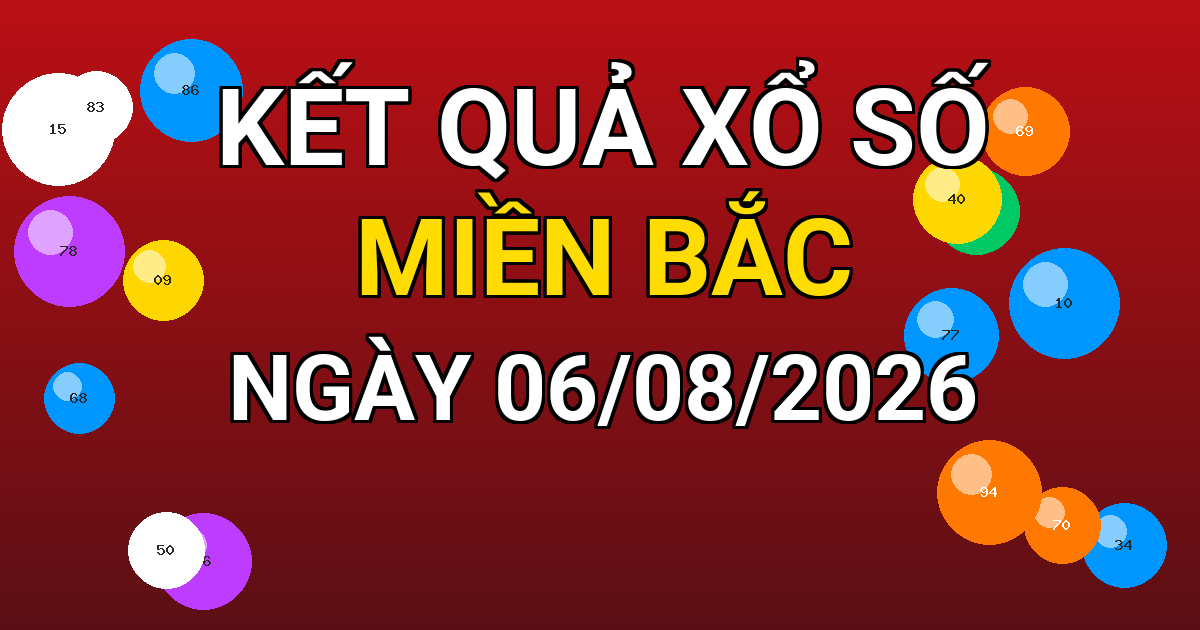 Kết quả xổ số Miền Bắc ngày 06/08/2026