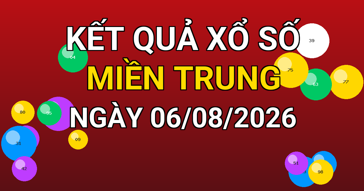Kết quả xổ số Miền Trung ngày 06/08/2026