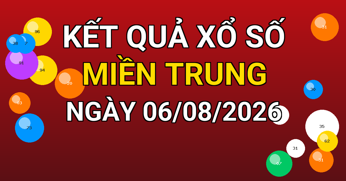 Kết quả xổ số Miền Trung ngày 06/08/2026