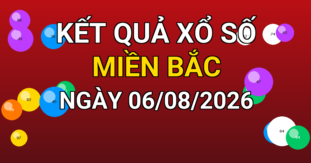 Kết quả xổ số Miền Bắc ngày 06/08/2026