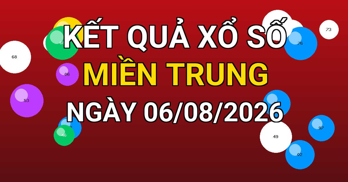 Kết quả xổ số Miền Trung ngày 06/08/2026