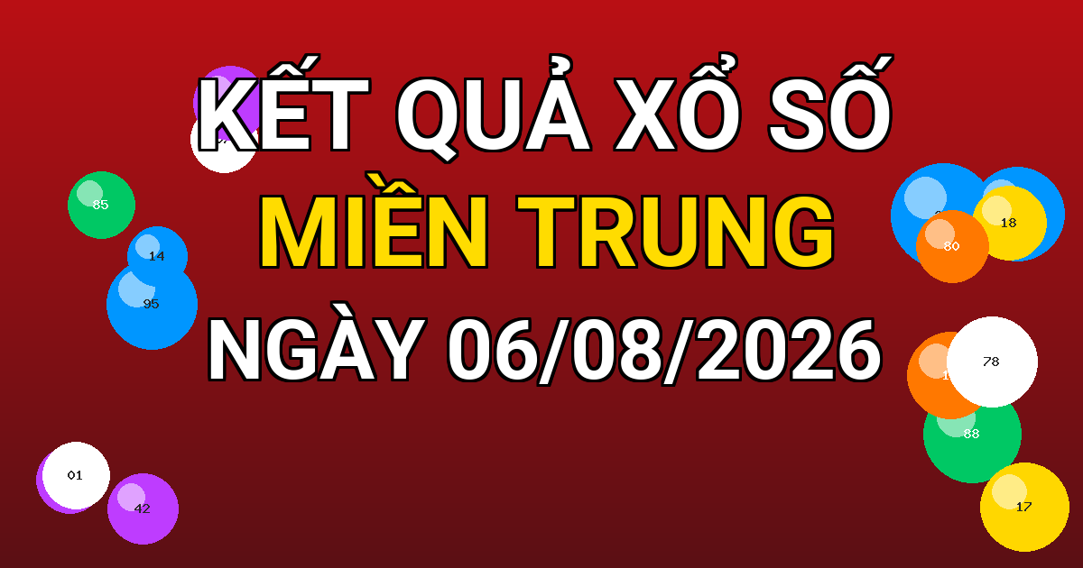 Kết quả xổ số Miền Trung ngày 06/08/2026