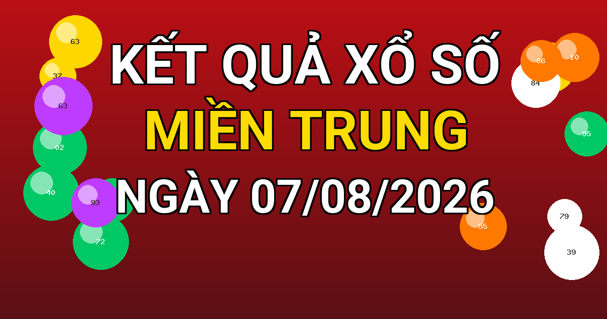 Kết quả xổ số Miền Trung ngày 07/08/2026