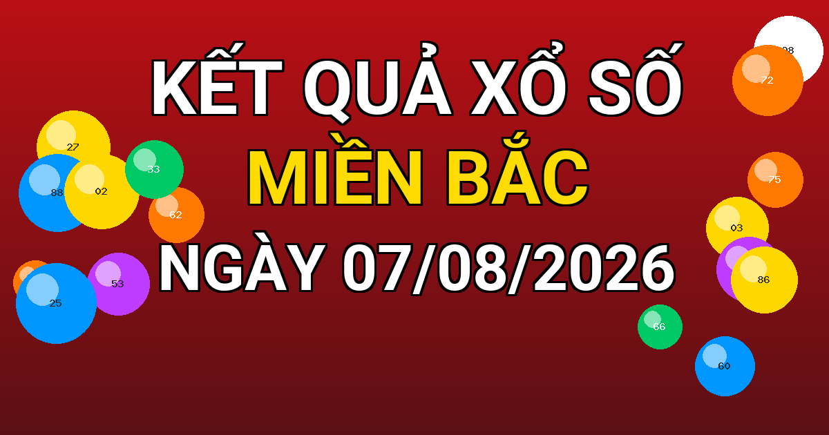 Kết quả xổ số Miền Bắc ngày 07/08/2026