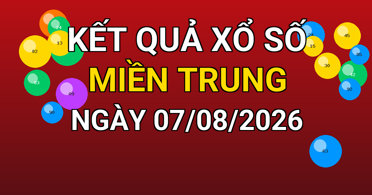 Kết quả xổ số Miền Trung ngày 07/08/2026
