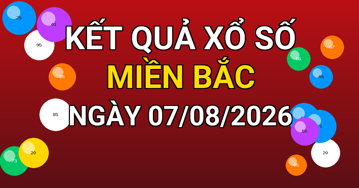 Kết quả xổ số Miền Bắc ngày 07/08/2026