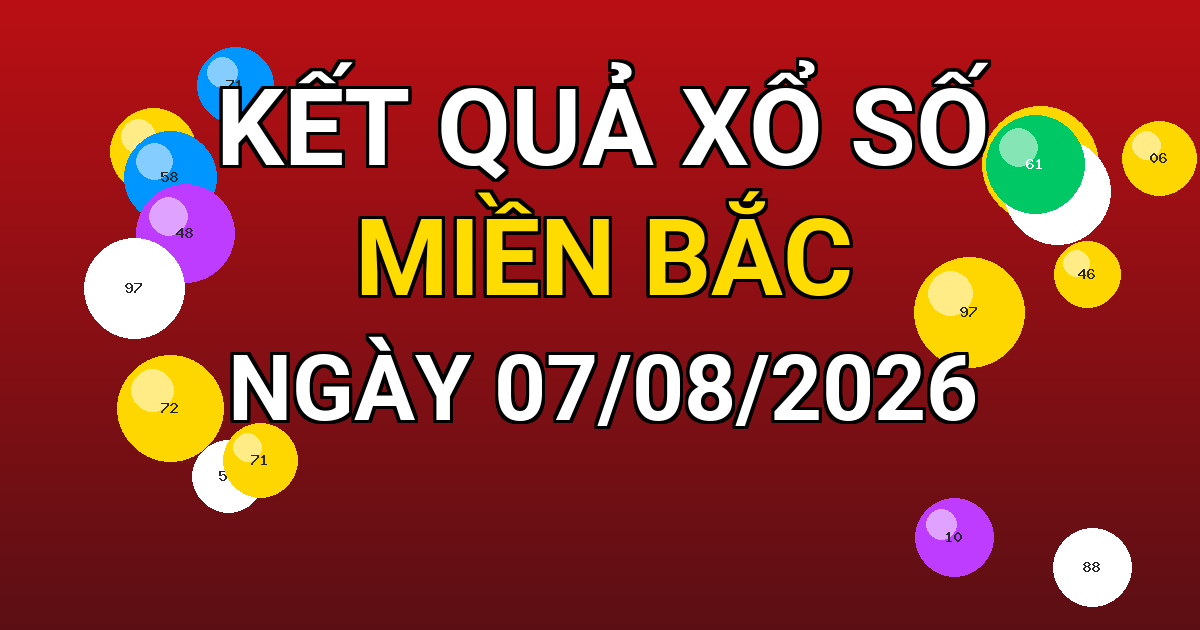 Kết quả xổ số Miền Bắc ngày 07/08/2026