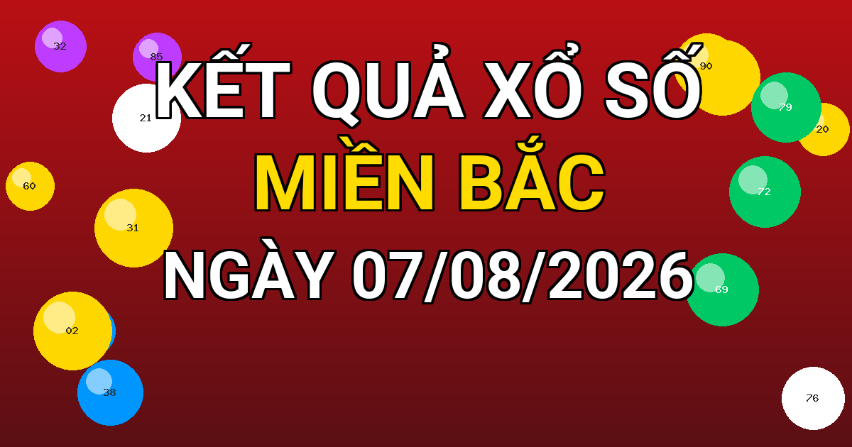 Kết quả xổ số Miền Bắc ngày 07/08/2026