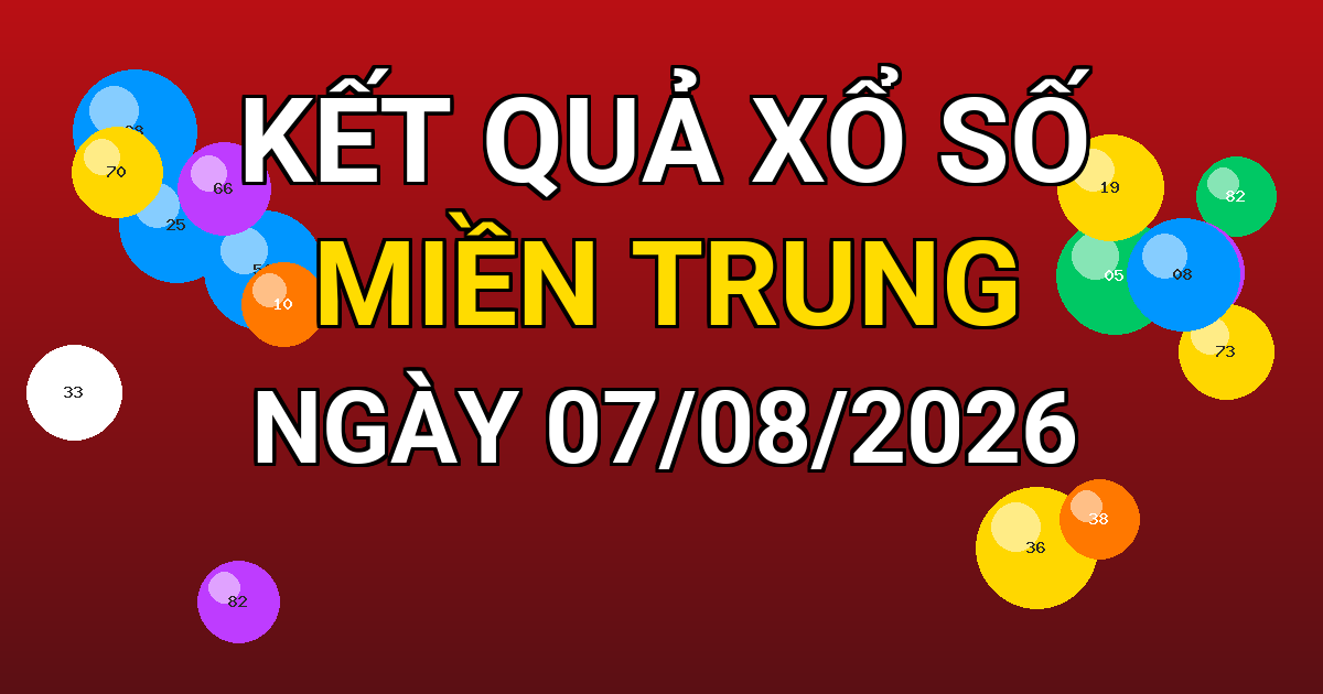 Kết quả xổ số Miền Trung ngày 07/08/2026