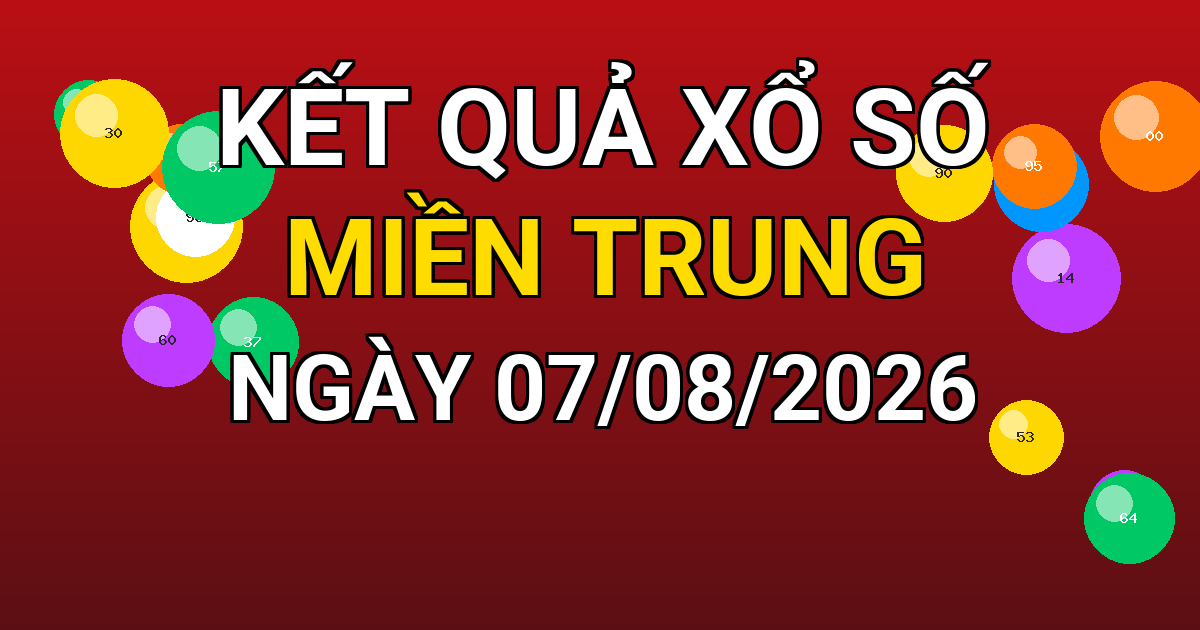 Kết quả xổ số Miền Trung ngày 07/08/2026