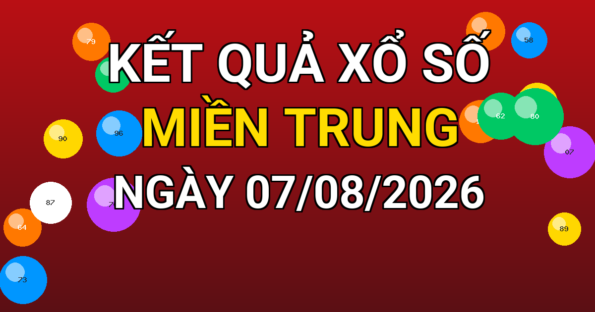 Kết quả xổ số Miền Trung ngày 07/08/2026