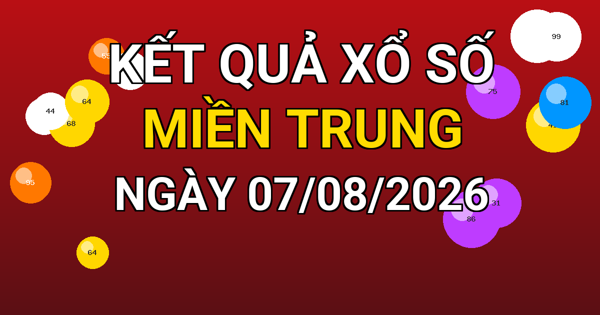 Kết quả xổ số Miền Trung ngày 07/08/2026