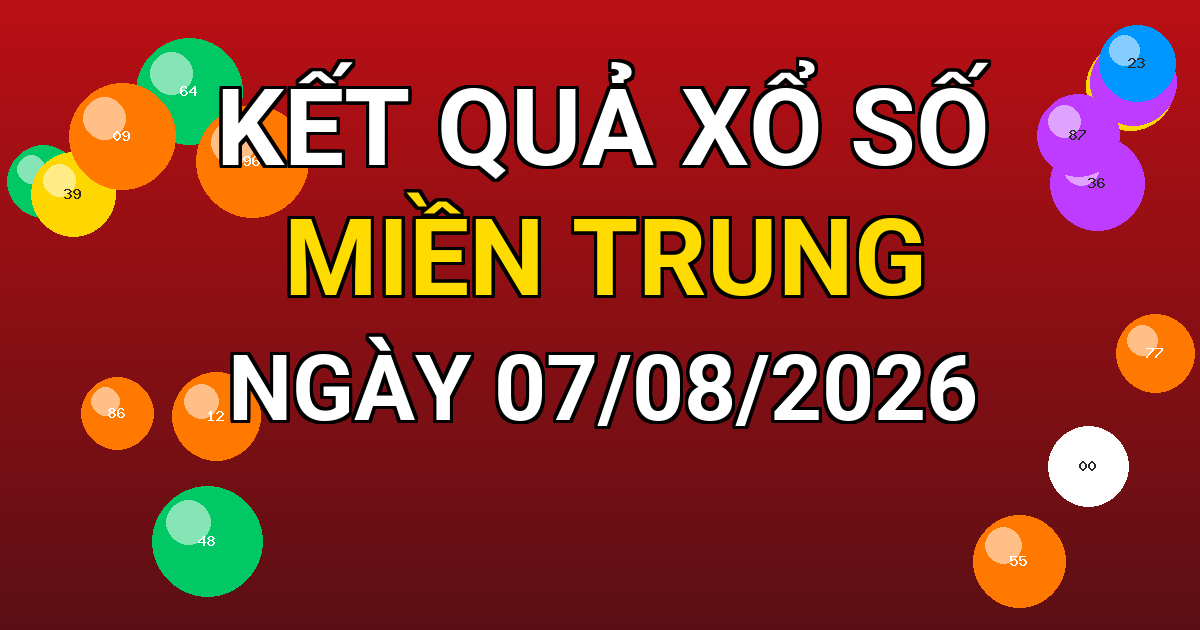 Kết quả xổ số Miền Trung ngày 07/08/2026