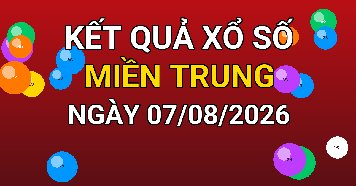 Kết quả xổ số Miền Trung ngày 07/08/2026