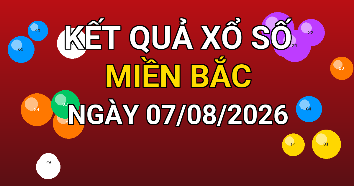 Kết quả xổ số Miền Bắc ngày 07/08/2026