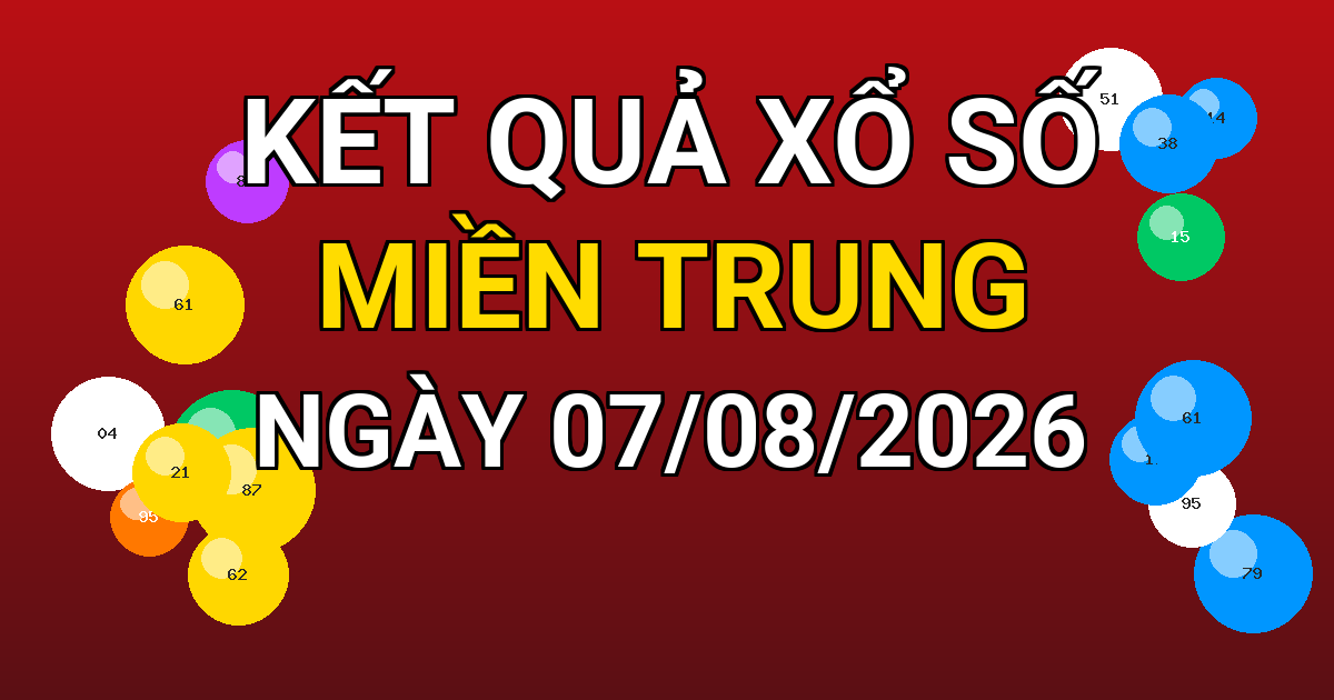 Kết quả xổ số Miền Trung ngày 07/08/2026