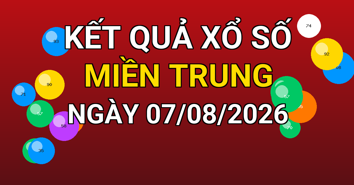 Kết quả xổ số Miền Trung ngày 07/08/2026
