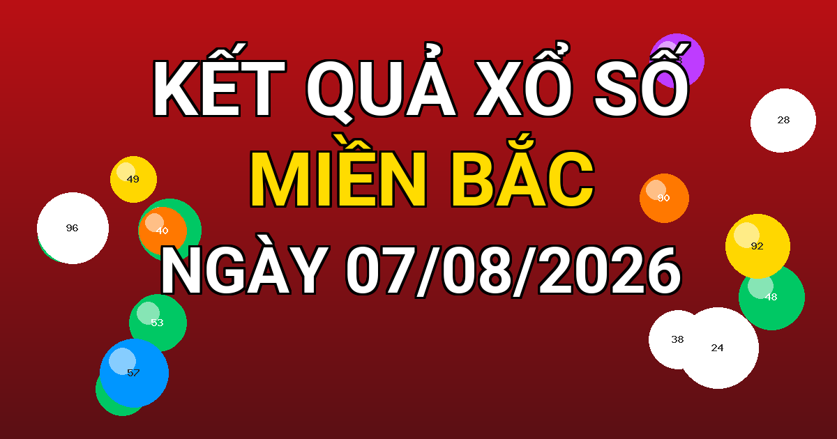 Kết quả xổ số Miền Bắc ngày 07/08/2026