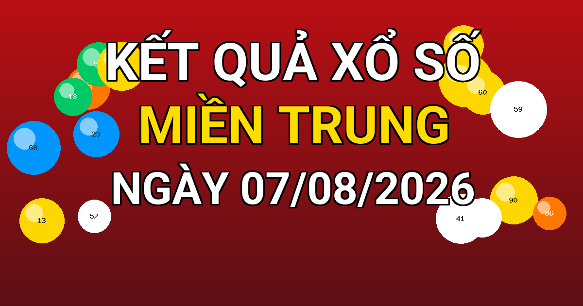 Kết quả xổ số Miền Trung ngày 07/08/2026