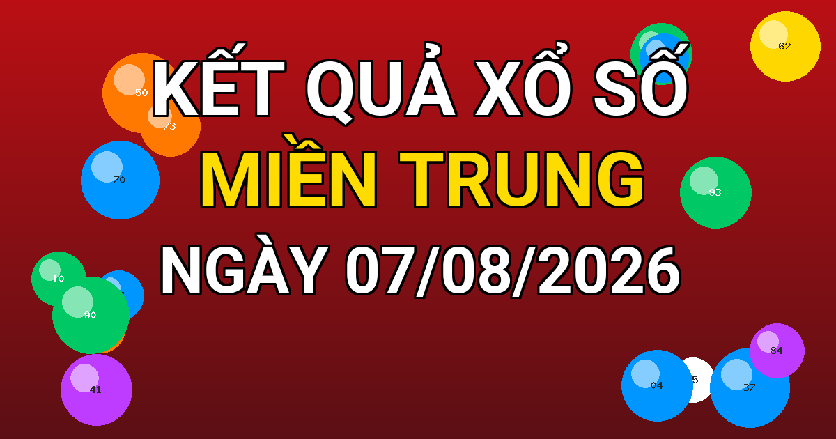 Kết quả xổ số Miền Trung ngày 07/08/2026