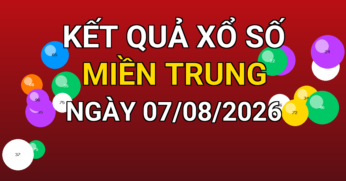 Kết quả xổ số Miền Trung ngày 07/08/2026