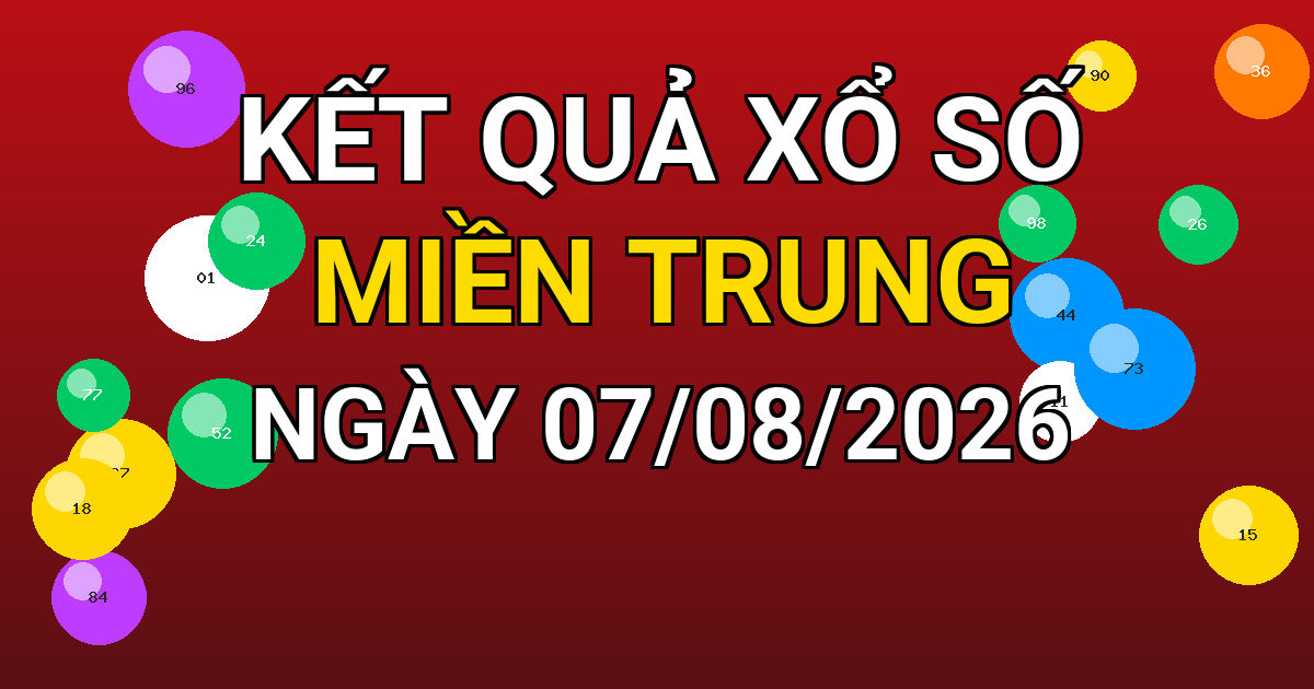 Kết quả xổ số Miền Trung ngày 07/08/2026